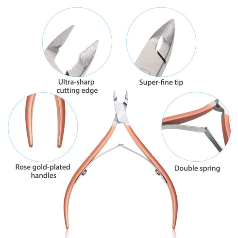 Mudder 3 Packs Cuticle Nippers Cutter Tool - Stainless Steel Nail Cuticle Trimmer Remover with Pointed Blade