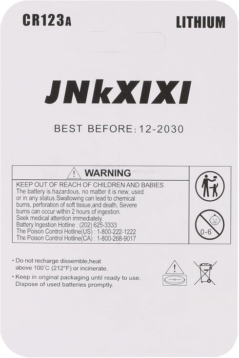JNKXIXI CR123A 3V CR17345 123A1500mAh (2) Lithium Battery li-ion