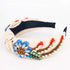 QTMY Rhinestone Crystal Headbands for Women, Hair Hoop Accessories, 522 Beige