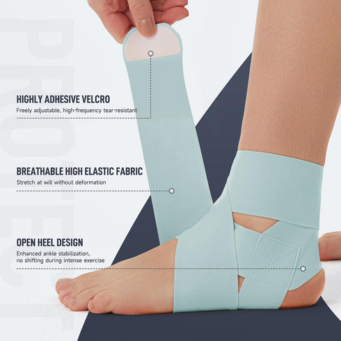 Ultra Thin Ankle Wraps Ankle Brace for Men & Women, Adjustable Ankle Straps for Arch, Sprained Foot, Tendinitis, Football, Basketball, Running(Azure, 2 Pack)