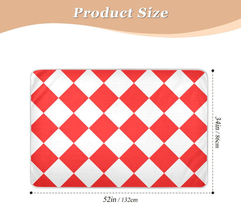 miaozhen 52" 34" Buffalo Plaid Red White Extra Large Resuable Baby Bed Pad Soft Absorbent Potty Training Pads Changing