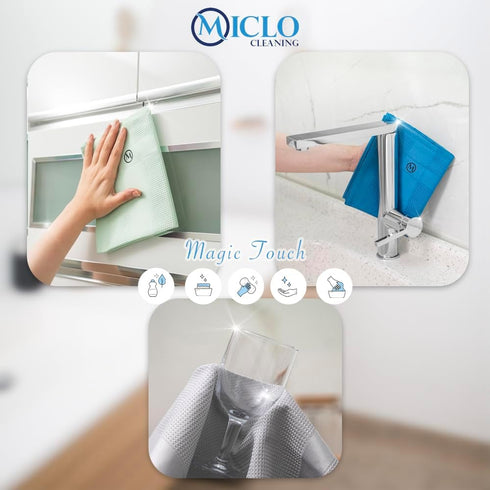 Microfiber Cleaning Cloth Set of 4, Magic Cloth, All Purpose, Super Absorbent, Ultrasoft, 16'' x 24'', Salmon Series