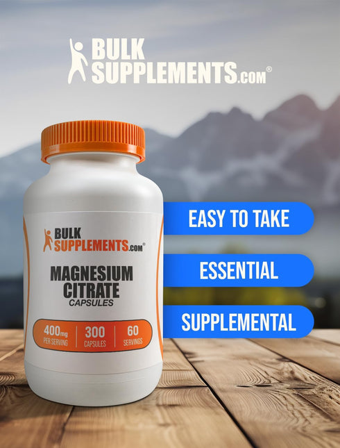 BulkSupplements.com Magnesium Citrate Capsules - 400mg Magnesium Supplement, Gluten Free - 300 Capsules (Pack of 1), 5
