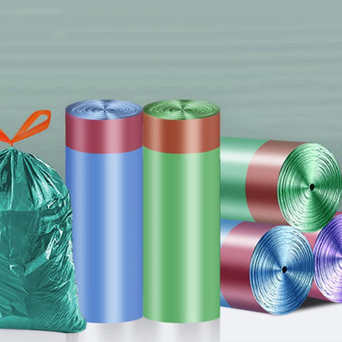 MOLKASIA 2-3 Trash Bags Gallon Drawstring Small Garbage Bags for Office Kitchen Bedroom Colorful Portable Thickened