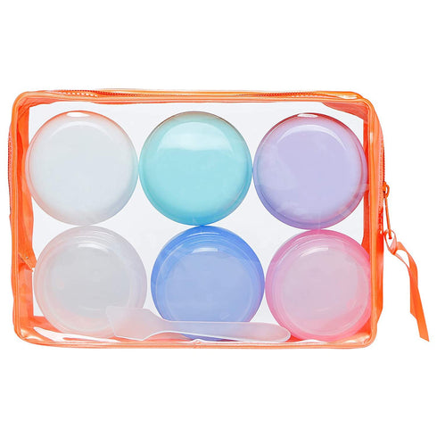 Travel Accessories Toiletry Containers, 1 oz Plastic Jars for Creams, Leak Proof Lids, Compact Travel Size (6 Pieces)