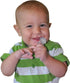 Brilliant Oral Care Baby’s First Toothbrush, Smooth Silicone Bristles for Ages 4+ Months, Green + Clear, 2 Pack