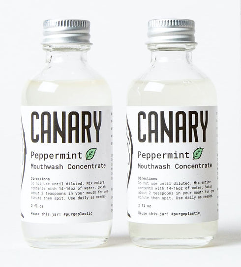 Mouthwash Concentrate Peppermint - Alcohol & Fluoride Free, Natural for Bad Breath - 2 Pack, 2 Oz Each - Zero Waste