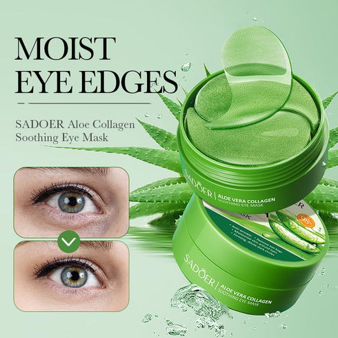 Aloe Vera Eye Masks, 60PCS Under Eye Patches for Dark Circles and Puffiness, Hydrating Anti-Aging Eye Gel Pads