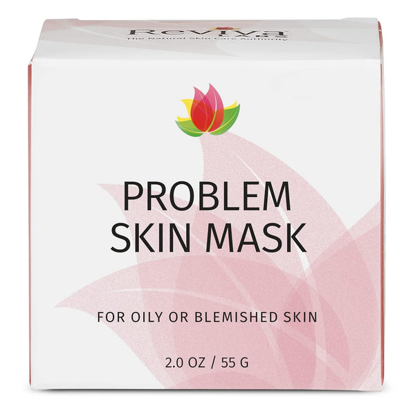 Reviva Labs Problem Skin Mask, Cleansing Facial Treatment for Oily Skin with Camphor, Sulfur, Zinc Oxide