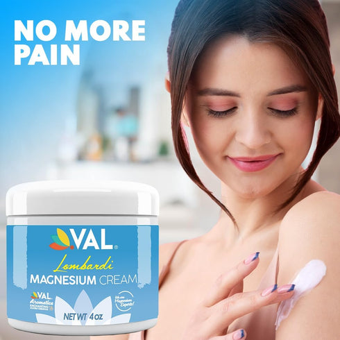 VAL Lombardi Transdermal Magnesium Cream, 4oz (Jojoba Tuberose) for Pain Relief