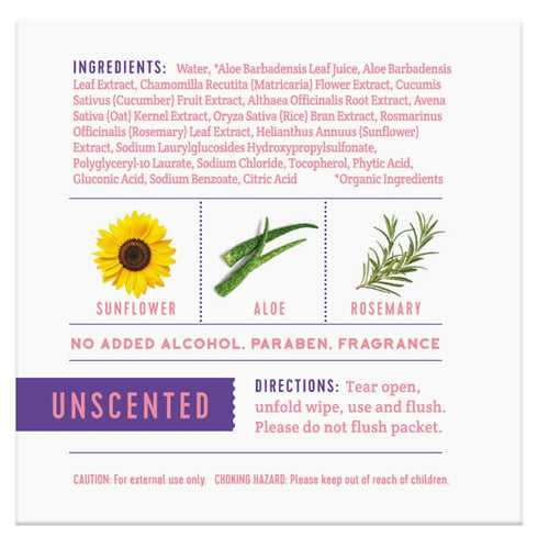 Stall Mates Feminine Fresh Wipes - Flushable, Individually Wrapped Cleansing Singles with Sunflower and Aloe (30 Count)
