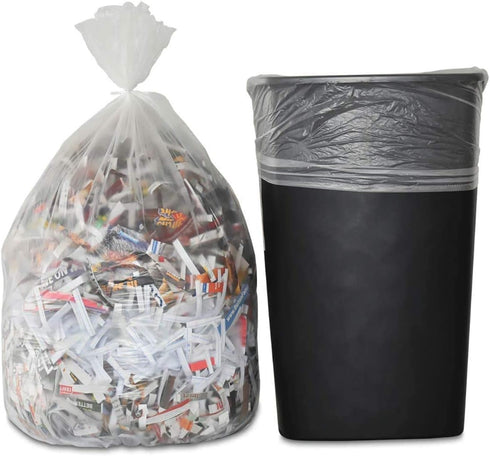 7-10 Gallon Clear Garbage Bags, 110 Bags, 29" x 24" Extra Large Medium Kitchen Trash Can Liners for Home and Office