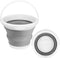 Collapsible Mop Bucket and Ice Bucket, 5L Household Cleaning Silicone Dust Mops Bucket, Portable Bathroom Supplies
