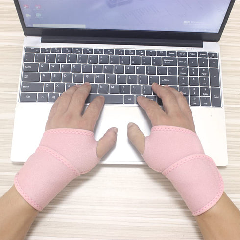 2 Pack Adjustable Wrist Support Brace for Carpal Tunnel, Arthritis, Tendinitis, Joint Pain Relief (Pink)