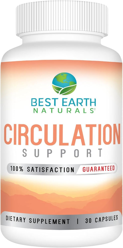 Best Earth Naturals Circulation Supplement - 30 Capsules for Optimal Balanced Formula Circulatory Support (30-Day