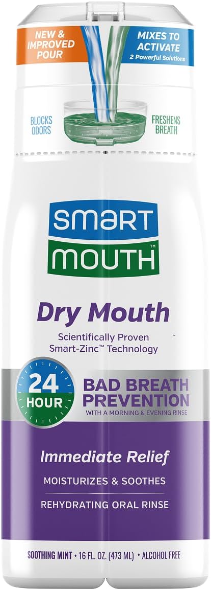 SmartMouth Dry Mouth Zinc Activated Mouthwash - Dry Mouth Rinse for Immediate