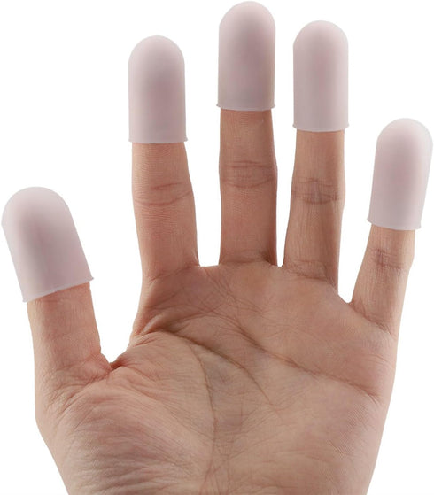 Jwthee 5PCS Finger Cots, Silicone Finger Protectors Finger Condom Finger Covers Thumb Protector Silicone Finger Tip
