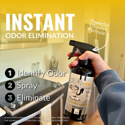 Kitchen Odor Eliminator, 2 Bottles (16 oz each), Garbage Can & Refrigerator Deodorizer (Sugar Cookie Scent)