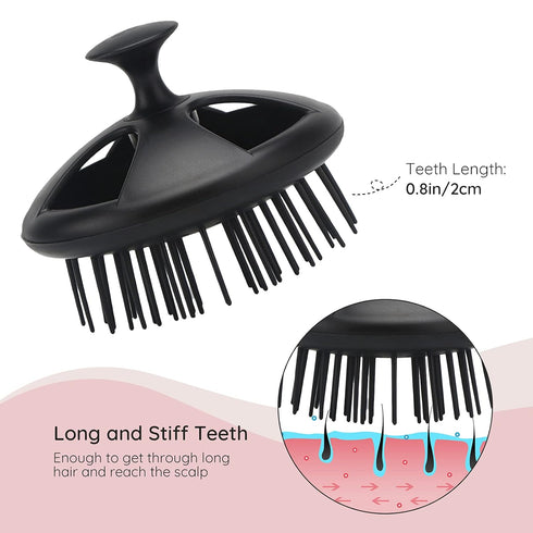 Segbeauty Scalp Massage Brushes, 4 Pcs Shampoo Brush Set, Long Short Teeth, Head Massage Brush for Hair Growth