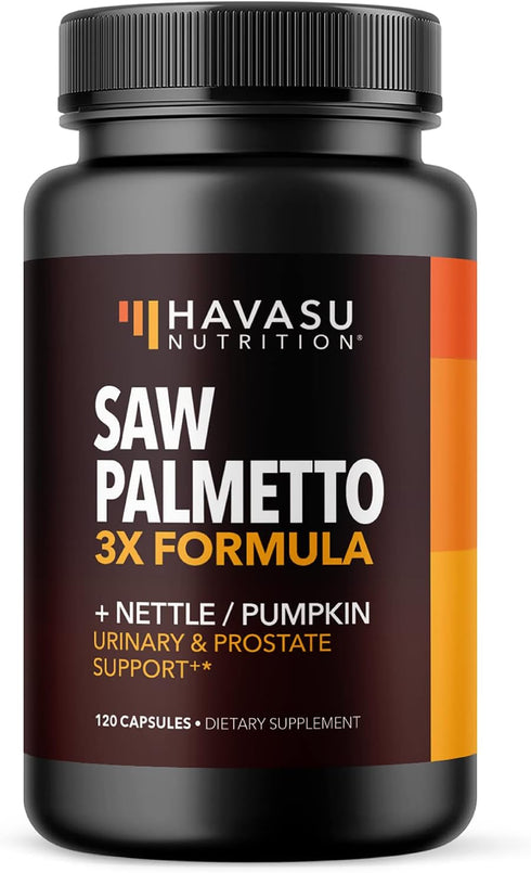 Saw Palmetto Supplement, Potent 3X Formula with Stinging Nettle, DHT Blocker, 2 Month Supply