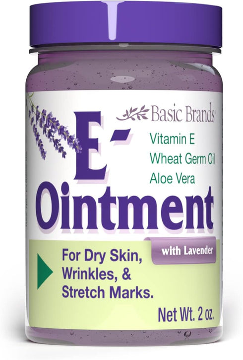 Basic Brands Vitamin E Ointment - 2 oz, Moisture Enhancing, Reduces Appearance of Scars & Fine Lines - 2-Pack