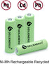 Solar Light Batteries AA Ni-MH 600mAh 1.2V Rechargeable for Garden Lights, Remotes (4 Pcs)