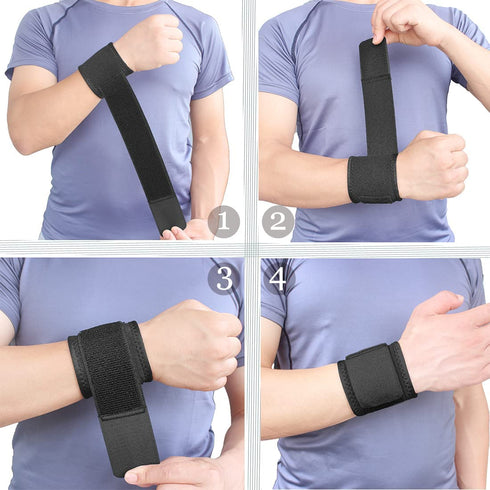 2 Pack Wrist Brace | Adjustable Wrist Support Straps for Fitness Weightlifting | Tendonitis, Carpal Tunnel Arthritis