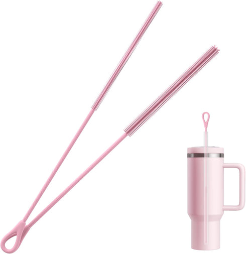 kunqun Silicone Straw Cleaner Brush - 2 Pcs Straw Brush for Water Bottle