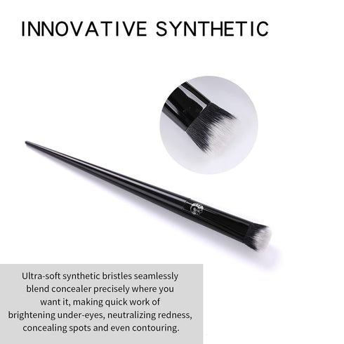 ENERGY Precision Concealer Brush, Under Eye and Nose Contour, Vegan Synthetic Makeup Brush for Liquid and Cream