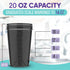 Protein Shaker Bottle Pack - 20 oz - 2 Pack - Leak Proof Shaker Cups for Protein Mixes - 2x Wire Whisk