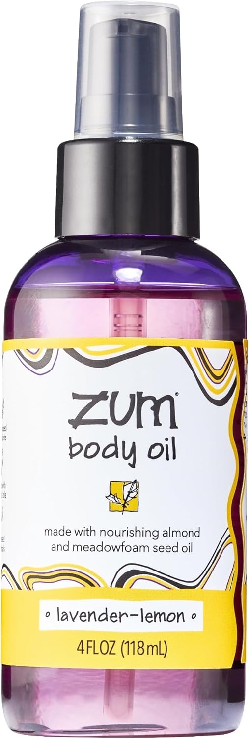 Indigo Wild Zum Lavender-Lemon Body Oil, Nourishing Massage Oil for Therapy & Hydration, 4 fl oz
