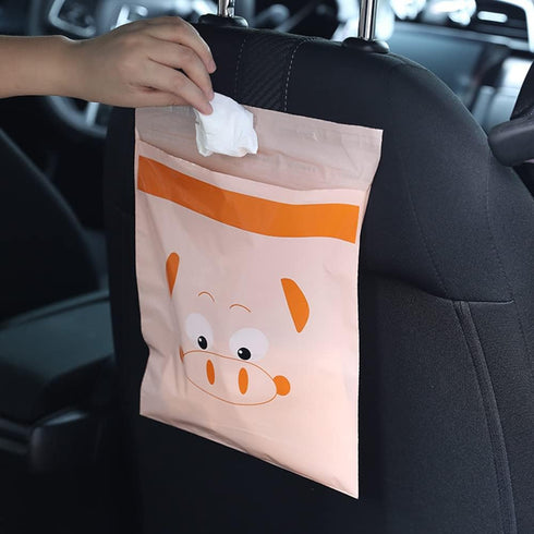 60pcs Easy Stick-On Car Trash Bags, Waterproof Leak Proof Disposable Garbage Bags for Kitchen Cleaning