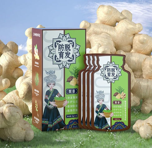 2 Box Ginger Plant Extract Anti-Hair Loss Hair Shampoo, Ginger Shampoo for Hair Growth Oil Control Hair Care Plant Shampoo for Women Men. (400g)