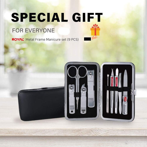 ROYAL METAL NAIL CLIPPER SET SERIES (9 PCS) BLACK