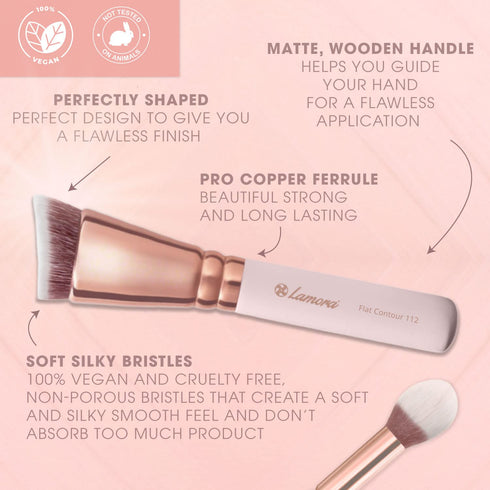 Pro Face Contour Brush Set, Synthetic Sculpting and Highlighting Kit for Cream Blush, Powder, and Foundation
