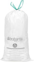 Brabantia PerfectFit Trash Bags, Size G / 6-8 Gallon, Thick Plastic Liners with Tie Tape Drawstring Handles (20 Bags)
