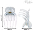 Parcelona French Basic Curved Paw Medium 3 1/4” Celluloid Acetate Hair Claw for Women and Girls, Clear