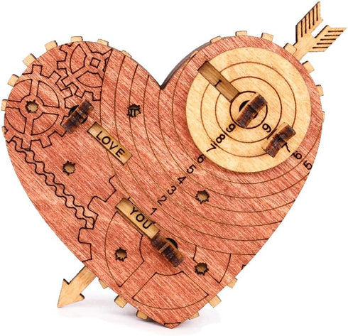 iDventure Tin Woodman's Heart, Mechanical Treasure Chest for Jewelry, Cryptex Gift Packaging, 3D Puzzle