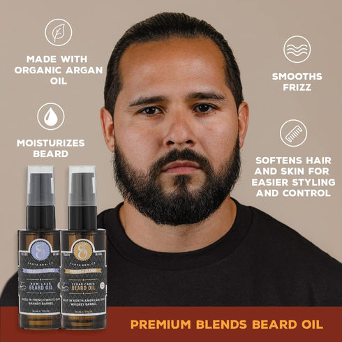 Suavecito Premium Blends Beard Oil - Leave-In Conditioner for Softening Hair, Hydrating Skin, Eliminating Beard