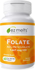 EZ Melts Dissolvable Folate, 1,667 mcg, L-Methylfolate, Sugar-Free, 2-Month Supply