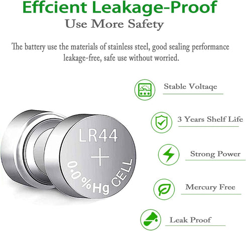 L1154f Battery LR44 AG13 L1154 a76 357 303 sr44 Batteries 1.5V Button Coin Cell Batteries (10 Count)