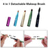 simarro 4 in 1 Makeup Brush Set, Portable Travel Size Make Up Brushes Detachable Eyeshadow Brush Eyebrow Brush Screw Brush Lip Brush for Foundation, Concealer, and Powder Liquid (Multicolor)