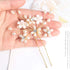 Wedding Hair Pins (3 Pcs) - Elegant Pearl Floral Crystal Hair Accessories for Bridal Women in Gold