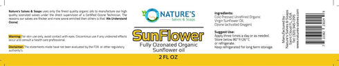 Nature's Salves and Soaps 100% Fully Ozonated Unrefined Organic Sunflower Oil - 2 Oz in Glass Jar