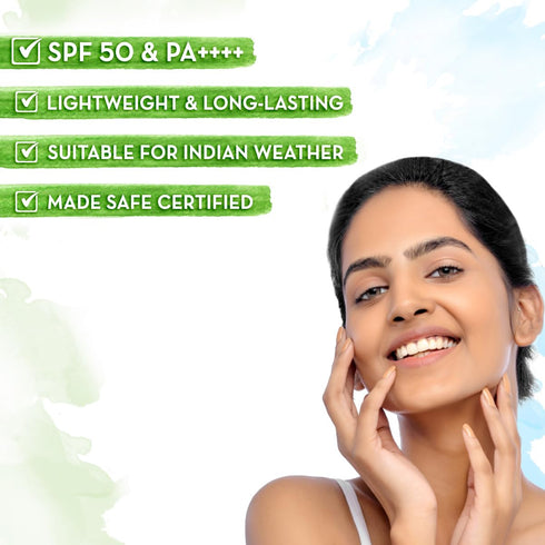 Mamaearth Ultra Light Sunscreen Lotion - Organic SPF 50 Broad Spectrum Sunblock with Turmeric & Carrot Seed