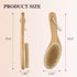 Bamboo Curved long handle Dry Brushes, Dry Body Brush for Dry Skin, Blood Circulation, Cellulite Treatment Wet and Dry Brush Suitable for All Kinds of Skin with Soft and Stiff Bristles