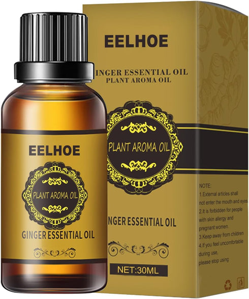 HuaQing 30 ML Belly Drainage Ginger Oil, Promote Blood Circulation Metabolism SPA Lymphatic