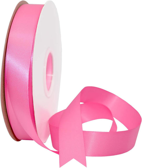 Double Face Satin Ribbon 7/8" X 50 YD Hot Pink by Morex for Gift Wrapping and Crafts