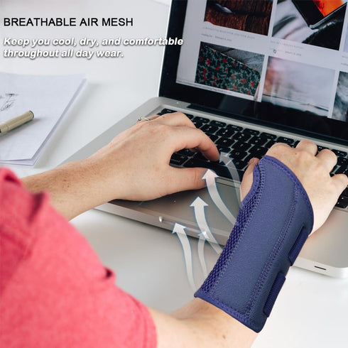 NuCamper Wrist Brace - Carpal Tunnel Support for Men and Women, Adjustable Splints with Compression Sleeve