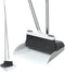 Stand Up Dustpan and Broom Set, 50” Long Handle Broom with Dust Pan, 20° Angled for Ergonomic Home Office Indoor